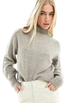 & Other Stories wool and mohair blend mock neck jumper in grey | ASOS