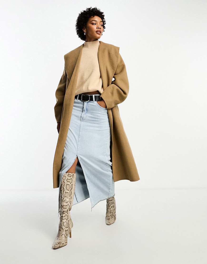 & Other Stories wool belted coat in beige-Neutral