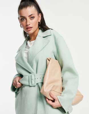 green belted coat