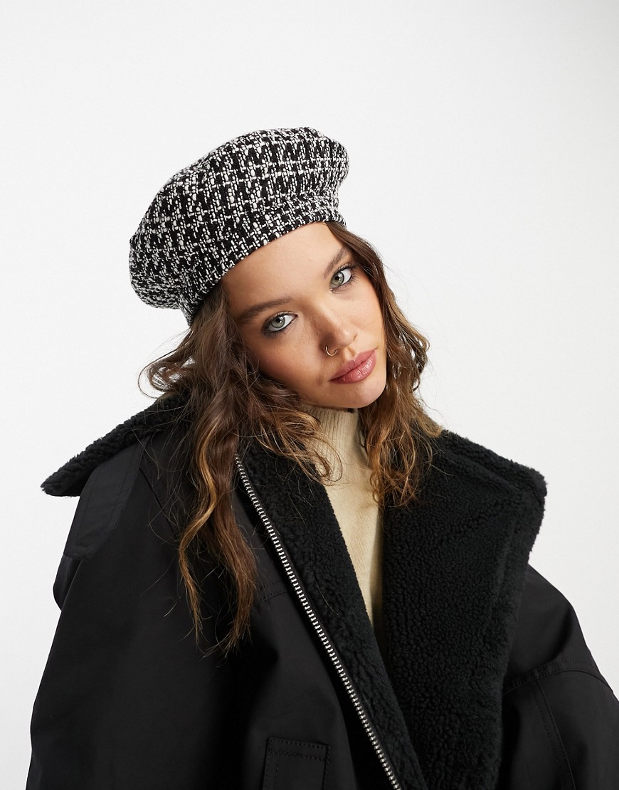 & Other Stories wool beret in black boucle