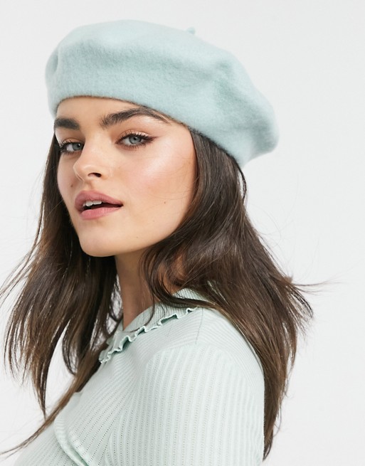& Other Stories wool beret in mint green