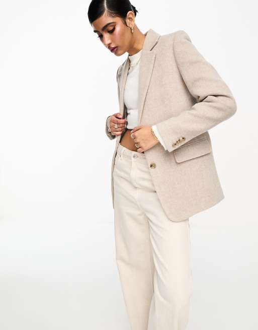 Wintage Men's Tweed Casual and Festive Blazer Coat Jacket : Beige1