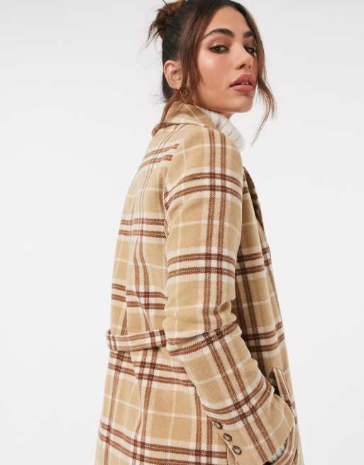 And Other Stories + Plaid Wool Blend Belted Long Coat