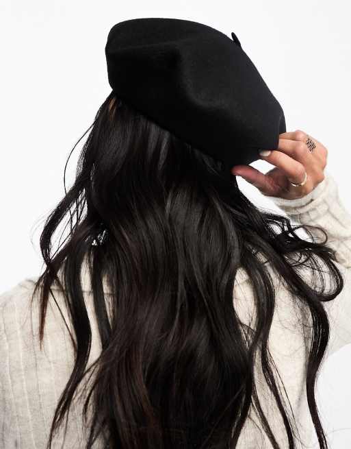 Other Stories wool blend beret in black ASOS