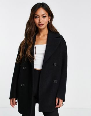 & Other Stories wool blend boucle jacket in black