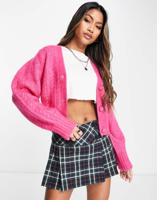 & Other Stories wool blend cable knit cardigan in pink | ASOS