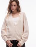 [Other Stories] & Other Stories wool blend cardigan with patch pockets in cream-Neutral L BEIGE