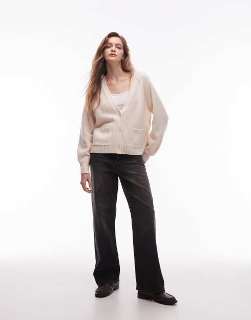 & Other Stories wool blend cardigan with patch pockets in cream, 2 of 4
