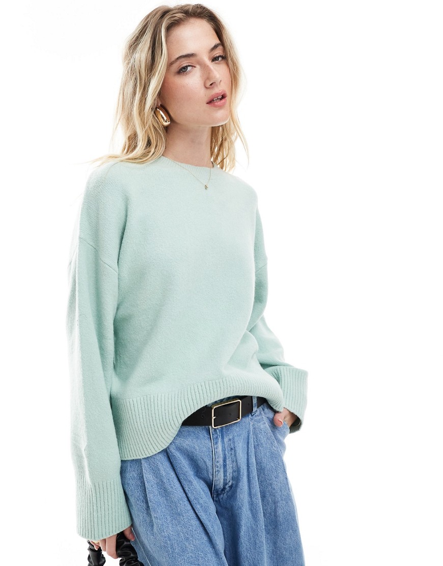 & Other Stories wool blend crew neck sweater in soft green