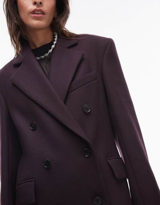 Other Stories wool blend double breasted maxi coat with bold