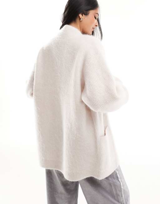 Beige hot sale fluffy cardigan