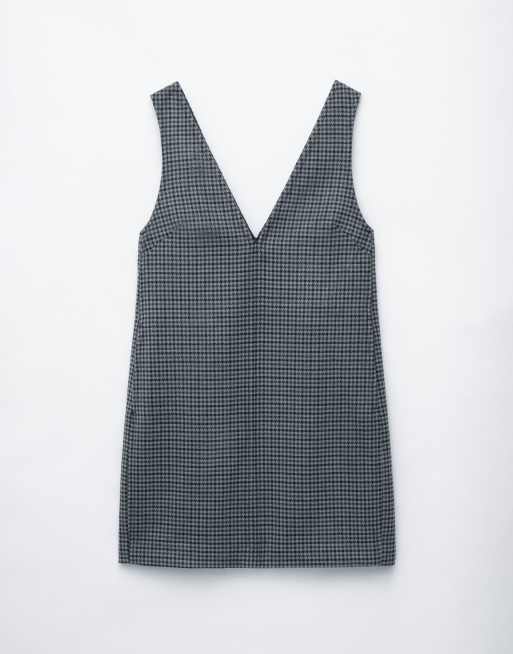 & Other Stories wool blend houndstooth pinafore dress in gray, 6 of 6