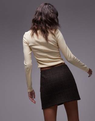 & Other Stories Wool Blend Low Rise Mini Skirt In Brown