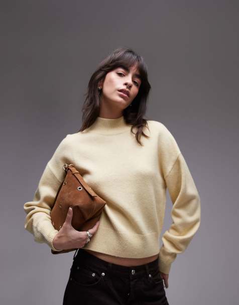 & Other Stories wool blend mock neck jumper in light yellow - view 1