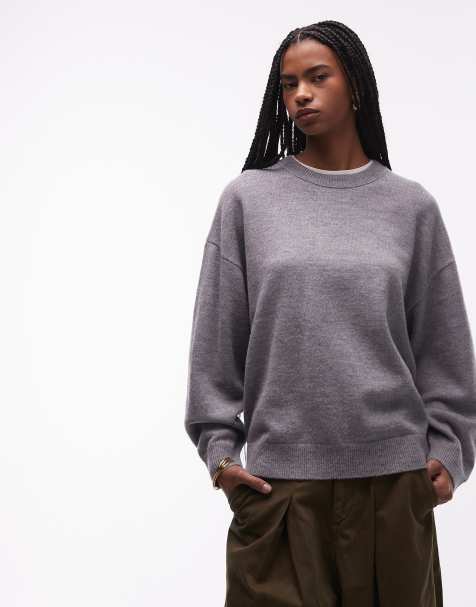 & Other Stories wool blend oversized jumper in grey melange - view 1