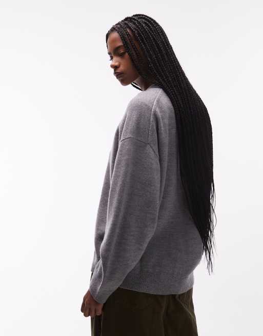& Other Stories wool blend oversized jumper in grey melange, 2 of 4