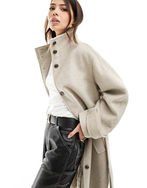 Stand collar trench outlet coat