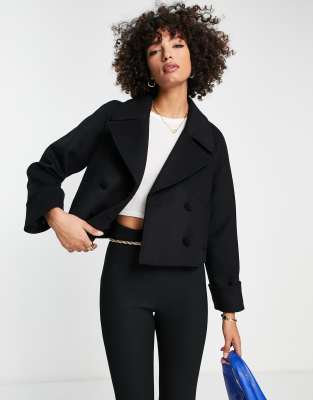 u0026 Other Stories wool blend short jacket in black