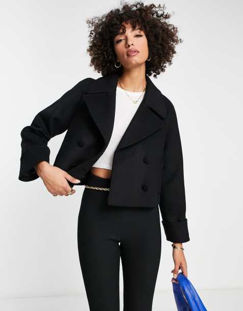 Ladies short 2025 black coat