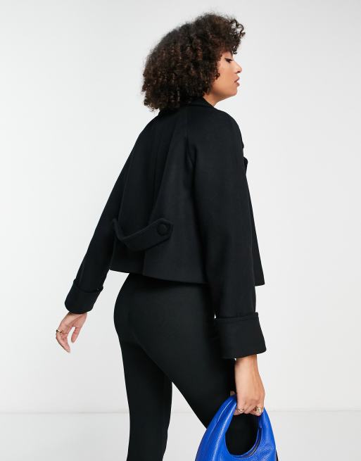 Black wool best sale coat short