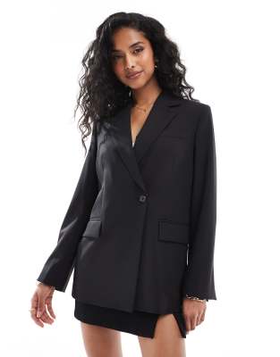 & Other Stories & Other Stories wool blend single breasted blazer in black