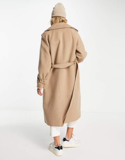 Tan wool shop blend coat