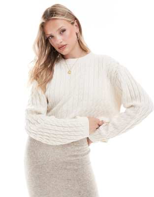 & Other Stories wool cable knit sweater in off-white