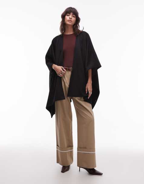 & Other Stories wool cape in black - view 1