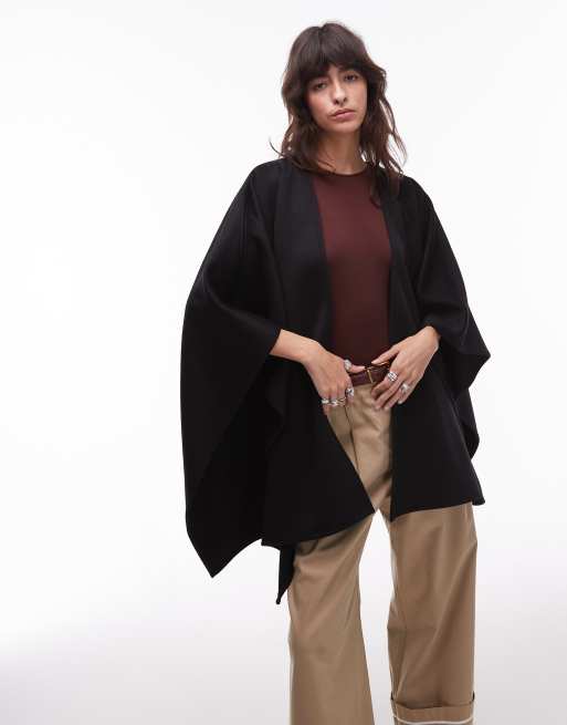 Other Stories wool cape in black ASOS