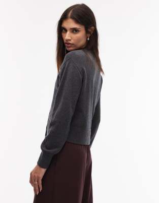 & Other Stories Wool Cardigan With Button Front In Black
