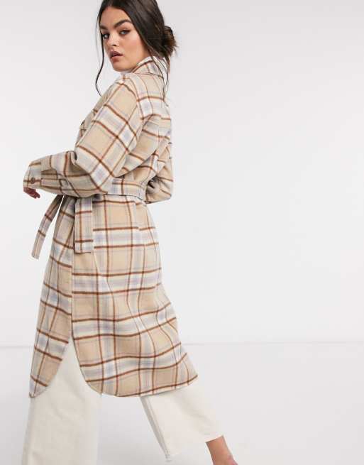 & Other Stories wool check longline shacket in gray and brown - MULTI, 2 of 4