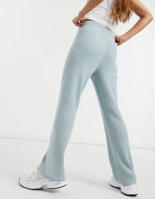 blue wool pants