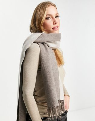 & Other Stories wool colour block scarf in beige