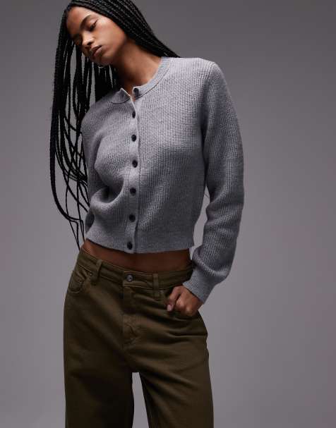 & Other Stories wool cotton blend short sleeve knitted jumper in dark grey melange - view 1