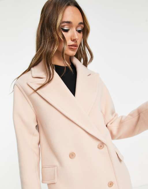 Other Stories wool double breasted coat in blush