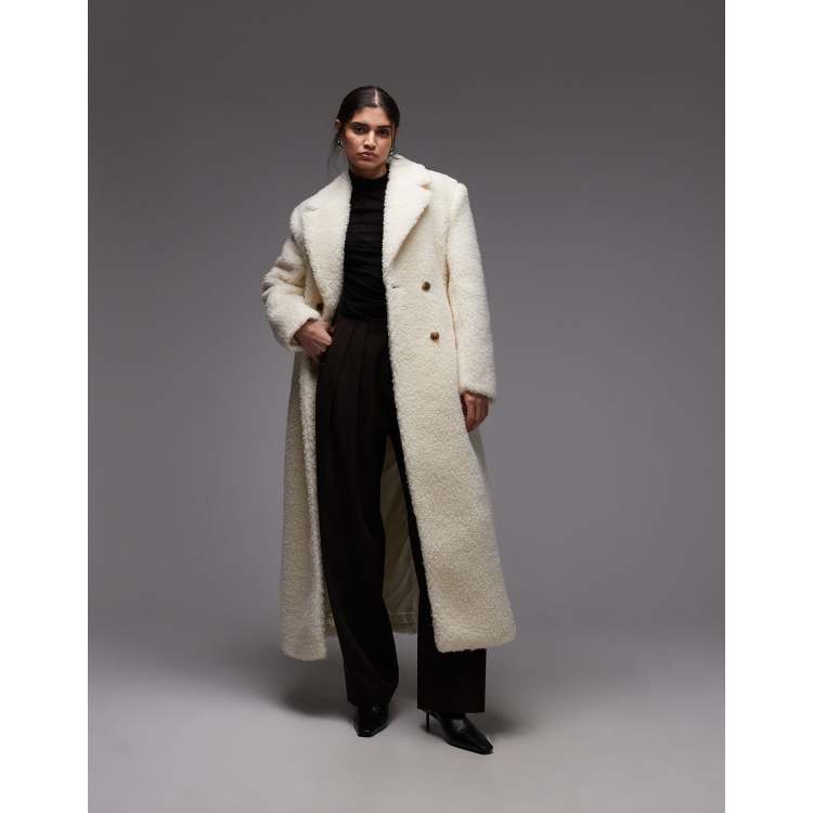 & Other Stories wool double breasted maxi coat in off white | ASOS