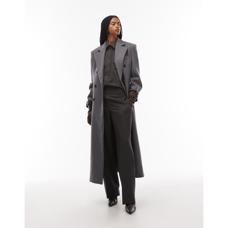 & Other Stories wool double breasted maxi coat with bold ...