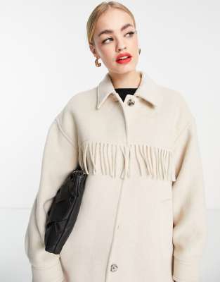 Beige Faux Wool Shacket