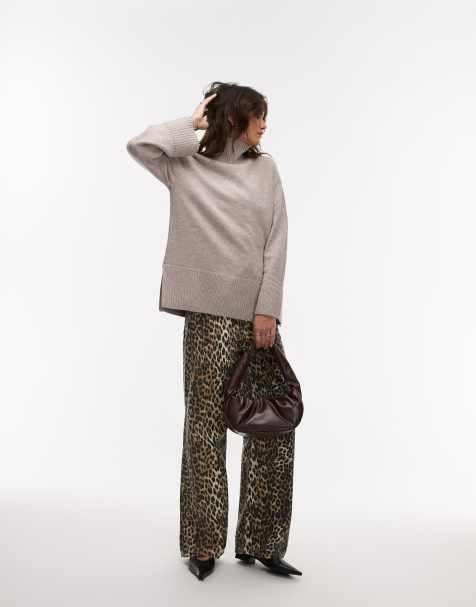 & Other Stories wool high neck oversize jumper in beige - view 1