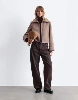& Other Stories Cropped Wool Jacket In Brown
