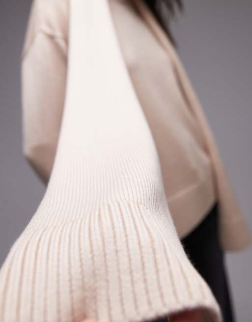 & Other Stories wool knit scarf sweater in beige