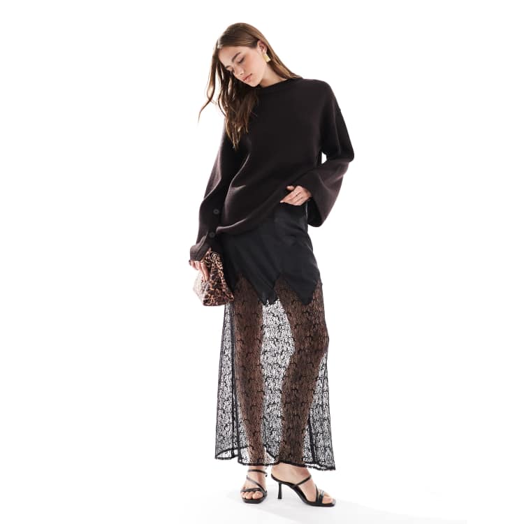 & Other Stories wool knit sweater with button sleeve detail in