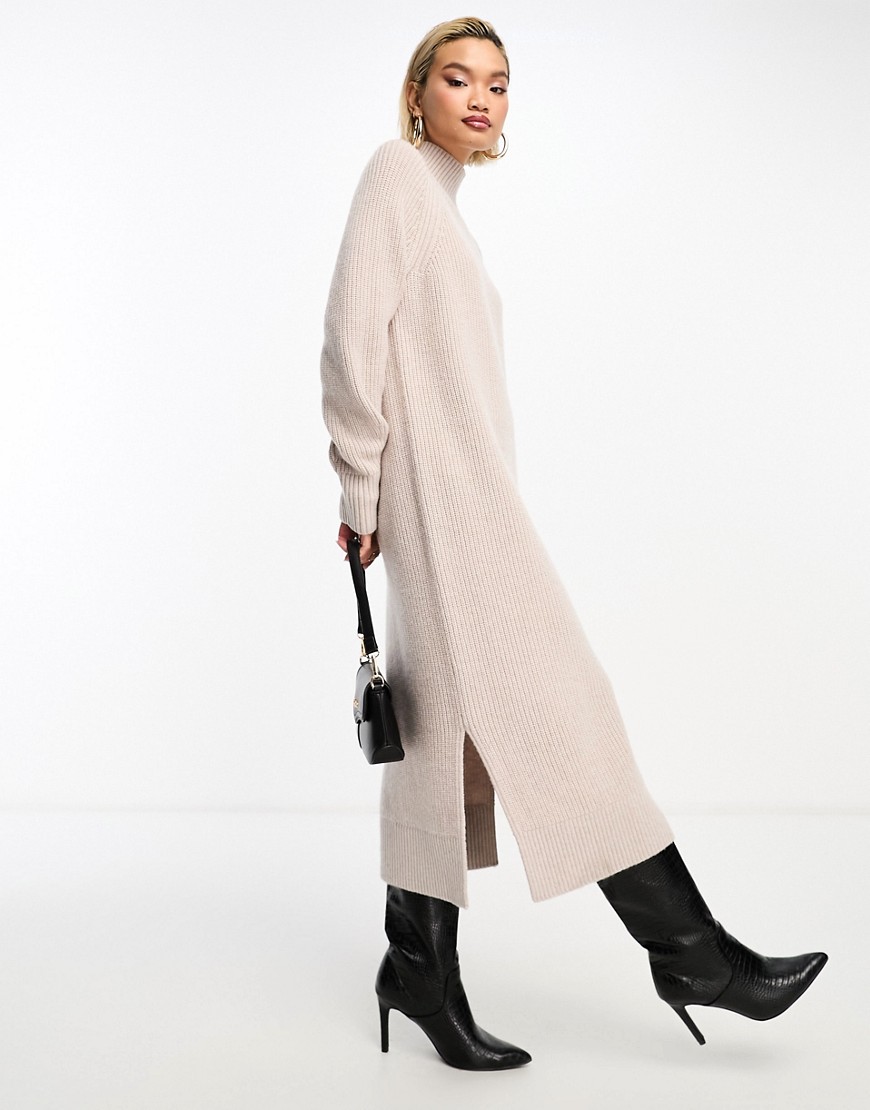 & Other Stories wool knitted midi dress in off-white