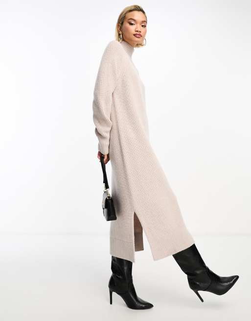 Other Stories wool knitted midi dress in off white