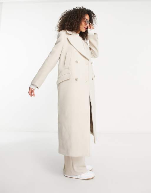  Other Stories wool maxi coat in beige