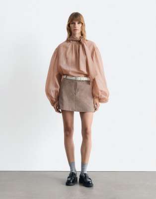 & Other Stories Wool Mini Skirt In Brown