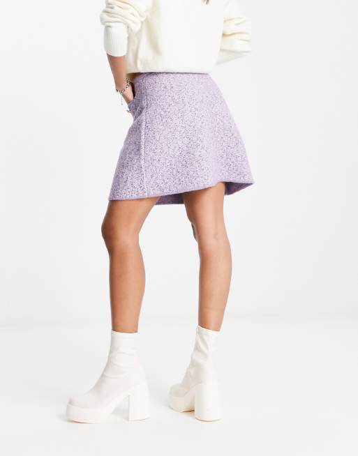 & Other Stories wool mini skirt with gold buttons in lilac - part of a set