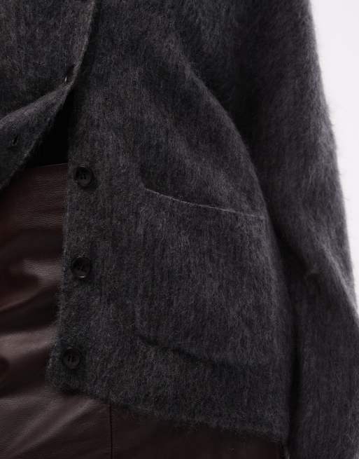 & Other Stories wool mix cardigan in grey, 4 of 4