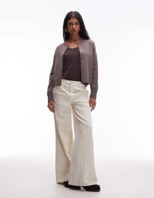 & Other Stories Wool Mix Cardigan With Button Front In Brown