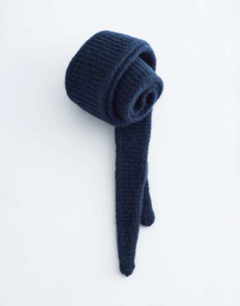 & Other Stories wool mix mini neck scarf in navy 
